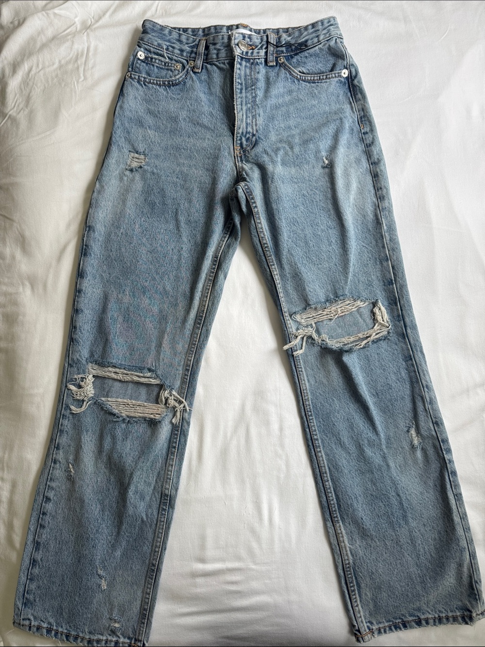Zara | Light Blue Distressed Jeans | Size 4